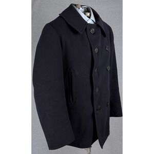 Vintage 40s WWII Navy US Navy USN Wool Peacoat WW2 Kersey Corduroy 38R